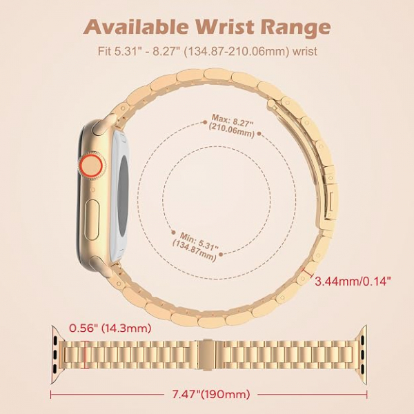MoKo Apple Watch Ultra 3 �nce Paslanmaz �elik Kay��-Rose Gold