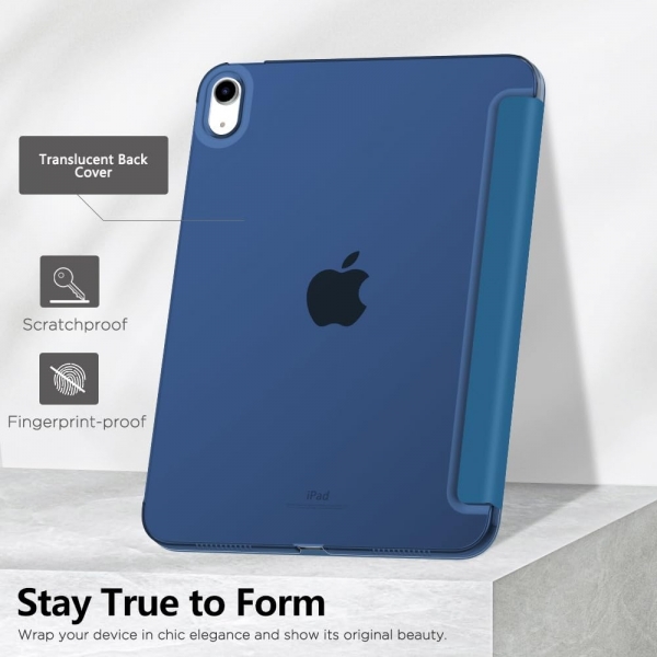 MoKo Apple iPad 10. Nesil nce Standl Klf (10.9 n)-Dark Sea Blue