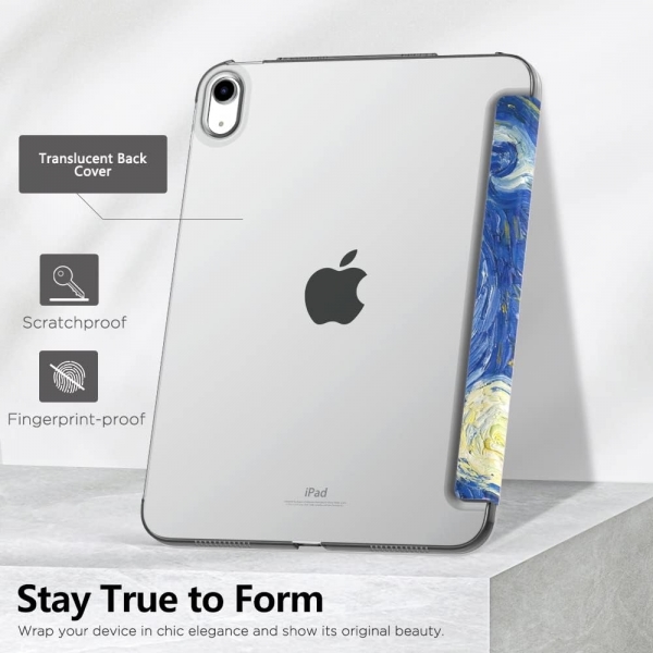 MoKo Apple iPad 10. Nesil nce Standl Klf (10.9 n)-Starry Night Blue
