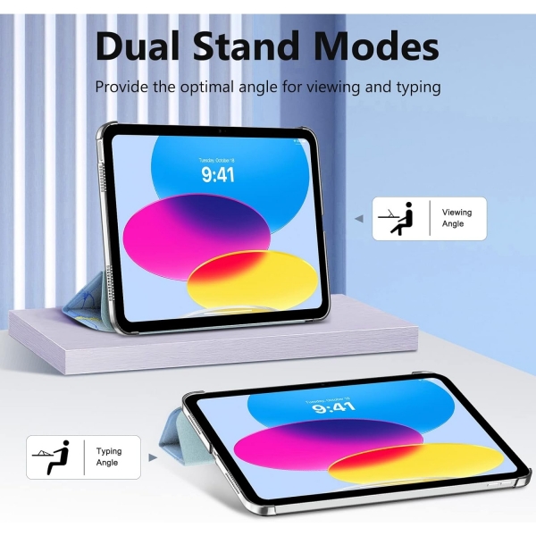 MoKo Apple iPad 10. Nesil nce Standl Klf (10.9 n)-Marble Glitter Blue