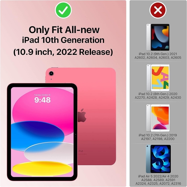 MoKo Apple iPad 10. Nesil Kalem Tutuculu Klf (10.9 n)-Watermelon Red