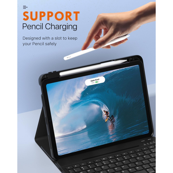 MoKo Klavyeli iPad Air 6.Nesil Klf (11 in)-Black