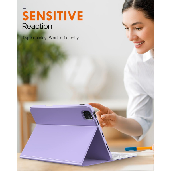 MoKo Klavyeli iPad Air 6.Nesil Klf (11 in)-Lilac