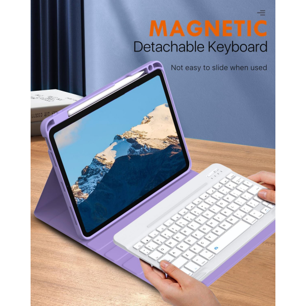MoKo Klavyeli iPad Air 6.Nesil Klf (11 in)-Lilac