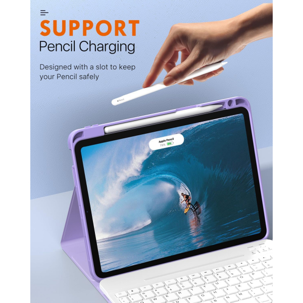 MoKo Klavyeli iPad Air 6.Nesil Klf (11 in)-Lilac