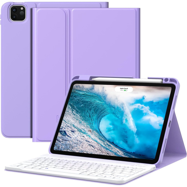 MoKo Klavyeli iPad Air 6.Nesil Klf (11 in)-Lilac