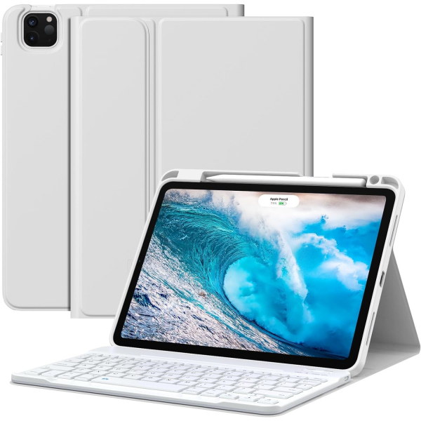MoKo Klavyeli iPad Air 6.Nesil Klf (11 in)-Silver