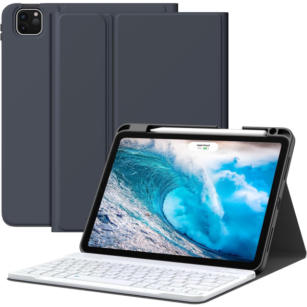 MoKo Klavyeli iPad Air 6.Nesil Klf (11 in)-Space Gray