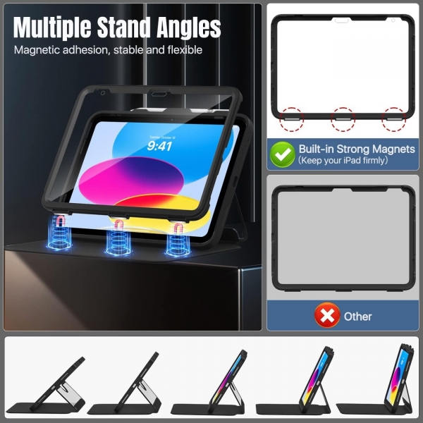 MoKo Apple iPad 10. Nesil Standl Klf (10.9 n)-Black