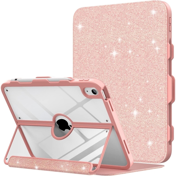 MoKo Apple iPad 10. Nesil Standl Klf (10.9 n)-Glitter Pink