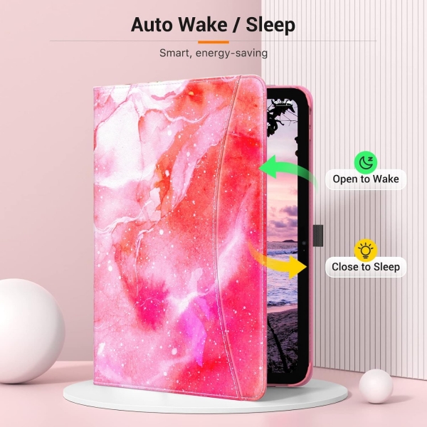 MoKo Apple iPad 10. Nesil Klf (10.9 n)-Dreamy Starry Watermelon Red