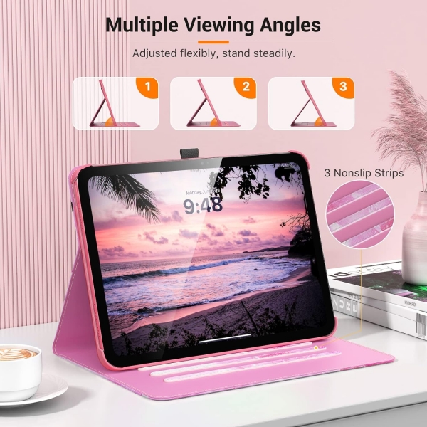 MoKo Apple iPad 10. Nesil Klf (10.9 n)-Dreamy Starry Watermelon Red