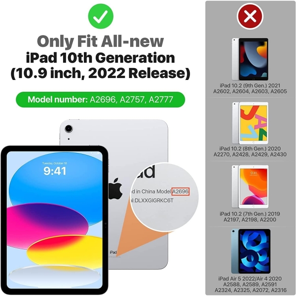 MoKo Apple iPad 10. Nesil Klf (10.9 n)-Dreamy Starry Watermelon Red