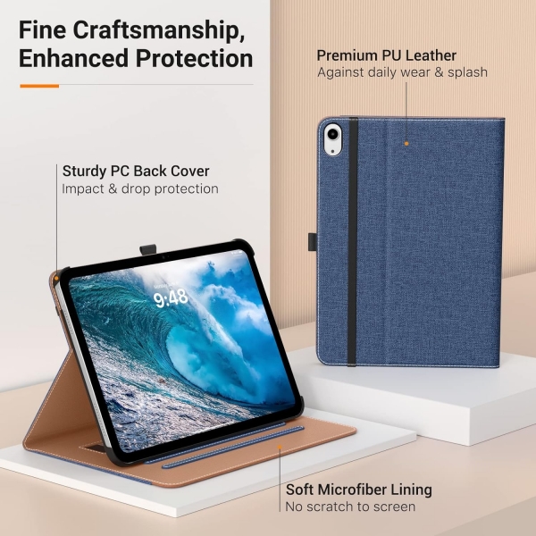 MoKo Apple iPad 10. Nesil Klf (10.9 n)-Denim Blue 