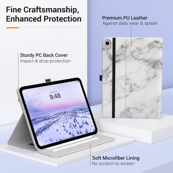 MoKo Apple iPad 10. Nesil Klf (10.9 n)-Marble White