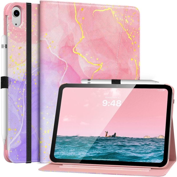 MoKo Apple iPad 10. Nesil Tam Korumal Klf (10.9 n)-Flowing Purple/Pink