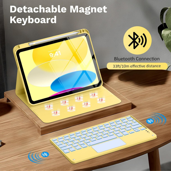 MoKo Apple iPad A16 Klavyeli Klf (11 in)-Yellow