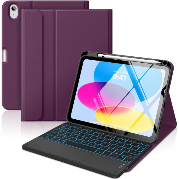 MoKo Apple iPad A16 Klavyeli K�l�f (11 in�)-Dark Purple