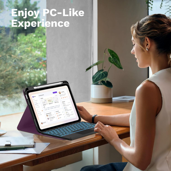 MoKo Apple iPad A16 Klavyeli K�l�f (11 in�)-Dark Purple