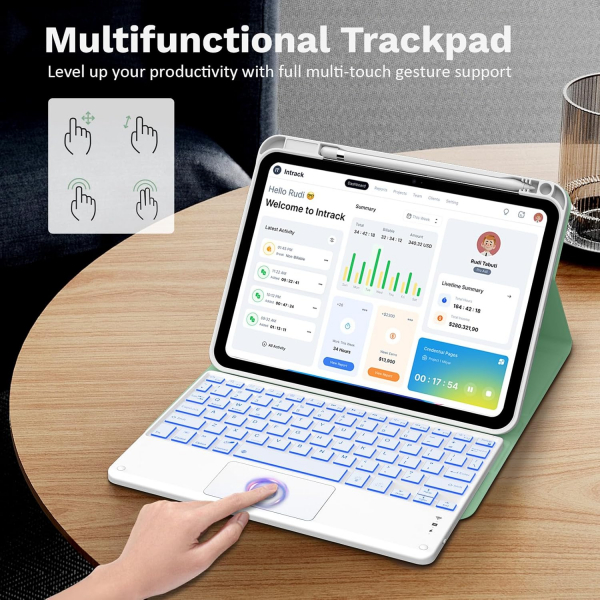 MoKo Apple iPad A16 Klavyeli K�l�f (11 in�)-Green