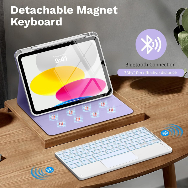 MoKo Apple iPad A16 Klavyeli K�l�f (11 in�)-Lilac