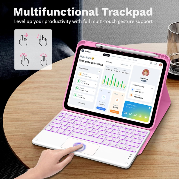 MoKo Apple iPad A16 Klavyeli K�l�f (11 in�)-Peony