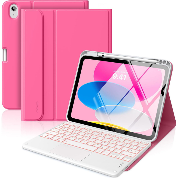 MoKo Apple iPad A16 Klavyeli K�l�f (11 in�)-Persian Pink