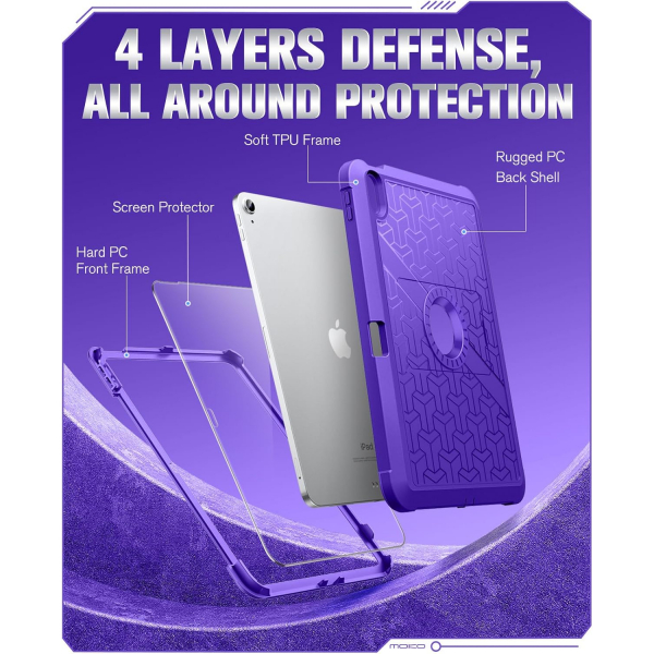 MoKo Apple iPad A16 Klf (11/10.9 in)-Dark Purple 