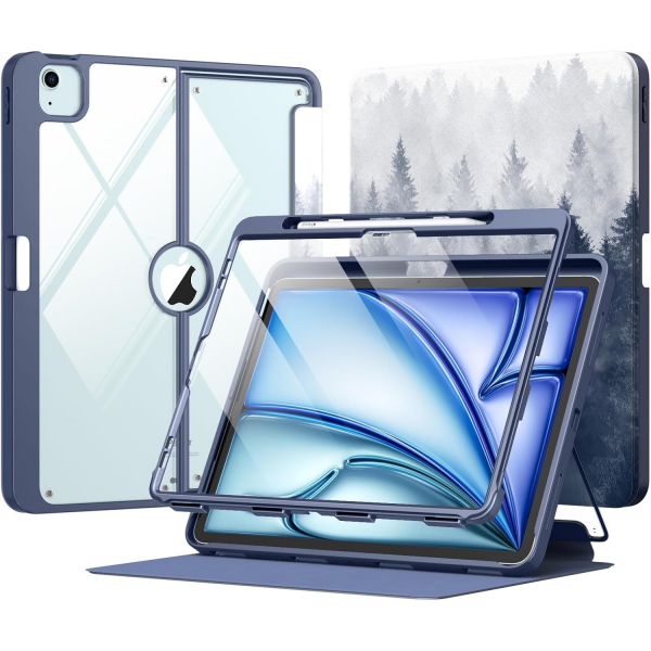  MoKo Apple iPad Air M2 Manyetik Klf (13 in)-Gray Forest