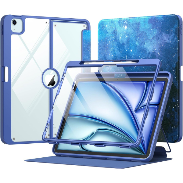 MoKo Apple iPad Air M2 Manyetik Klf (13 in)-Blue Starry Sky