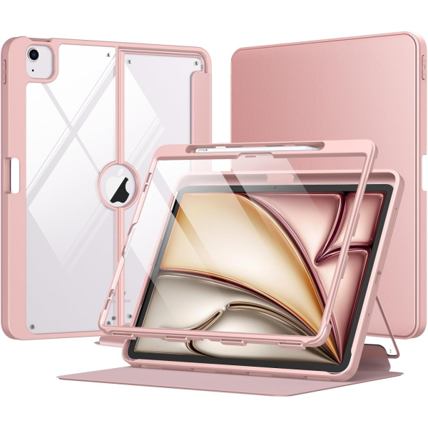  MoKo Apple iPad Air M2 Manyetik Klf (13 in)-Rose Gold