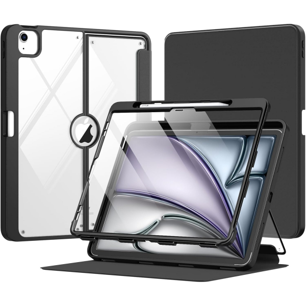  MoKo Apple iPad Air M2 Manyetik Klf (13 in)-Black