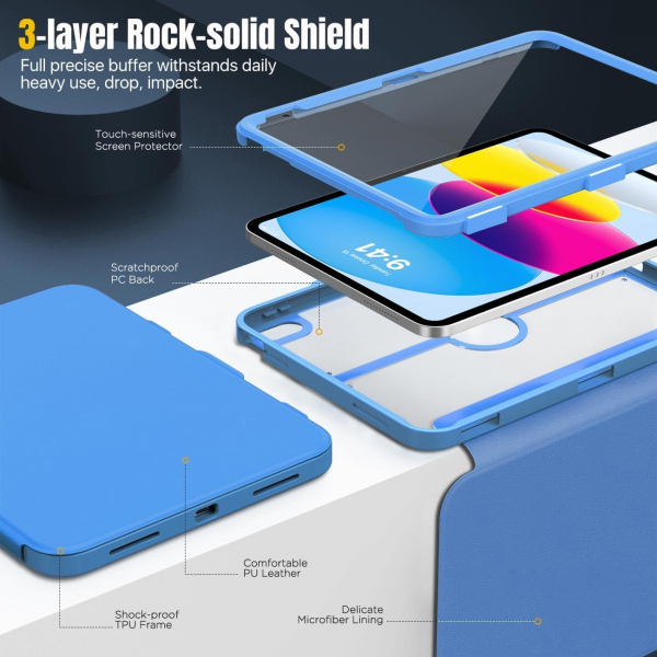 MoKo Apple iPad A16 Standl Klf (11 n)-Blue Wave