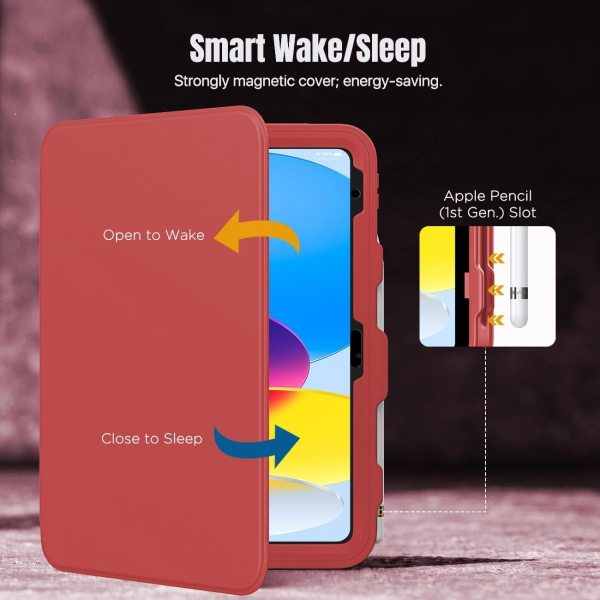 MoKo Apple iPad A16 Standl Klf (11 n)-Red