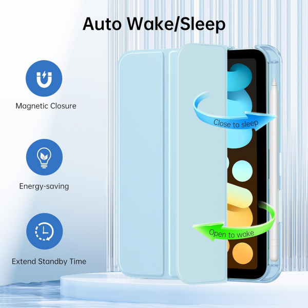 MoKo Apple iPad Mini 7 Standl Klf -Sky Blue