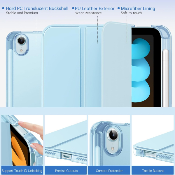 MoKo Apple iPad Mini 7 Standl Klf -Sky Blue
