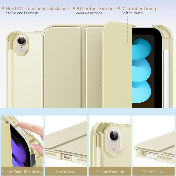 MoKo Apple iPad Mini 7 Standl Klf -Champagne Gold