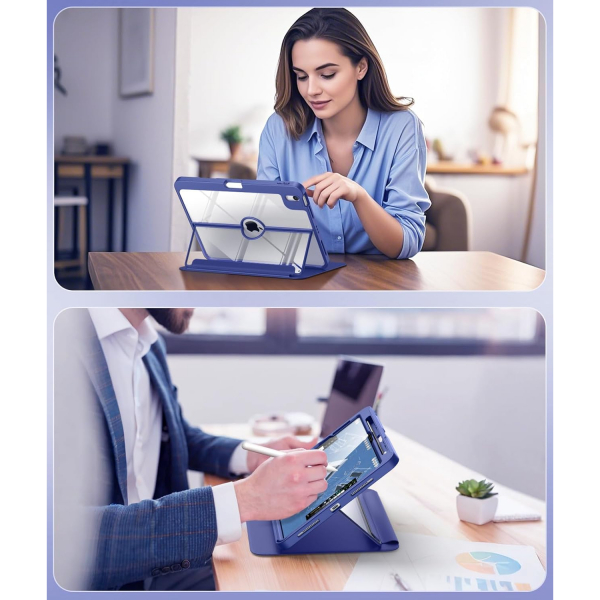  MoKo Apple iPad Air M2 Manyetik Klf (11 in)-Navy Blue 