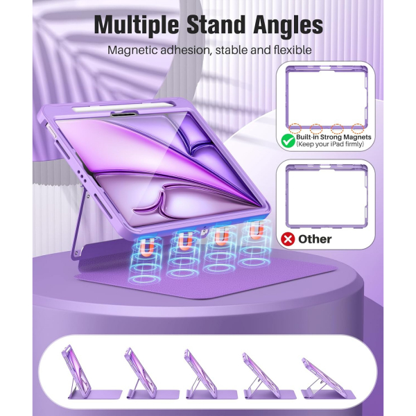  MoKo Apple iPad Air M2 Manyetik Klf (11 in)-Purple 