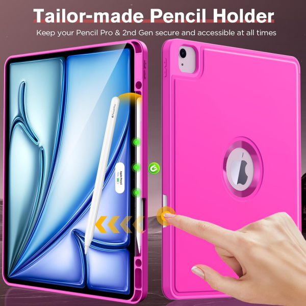 MoKo Apple iPad Air M2 Smart Cover Klf (13 in)-Pitaya Red