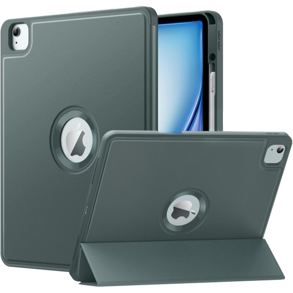 MoKo Apple iPad Air M2 Smart Cover Klf (13 in)-Midnight Green 