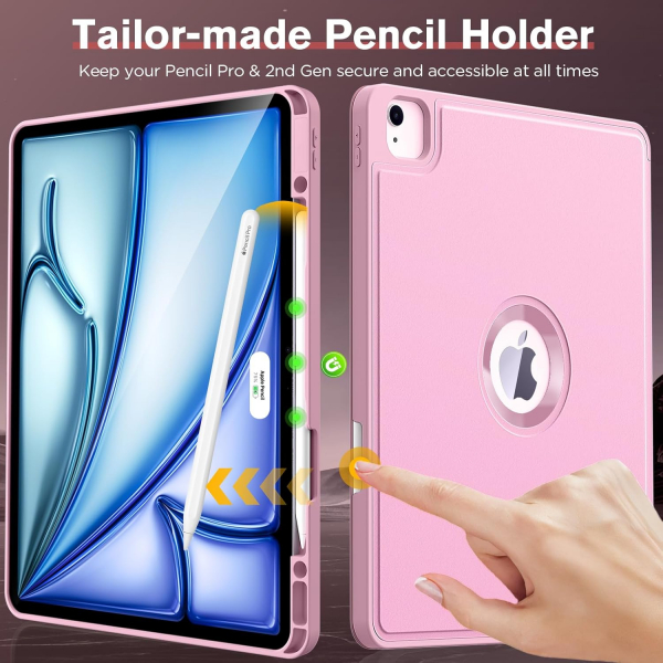 MoKo Apple iPad Air M2 Smart Cover Klf (13 in)-Light Pink 