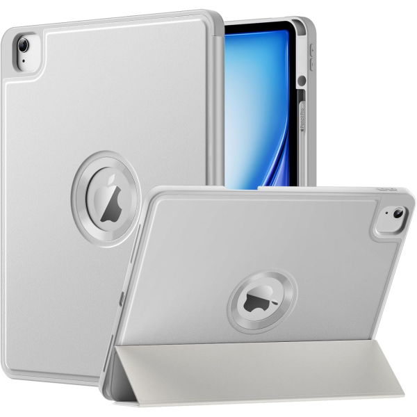 MoKo Apple iPad Air M2 Smart Cover Klf (13 in)-Light Gray 