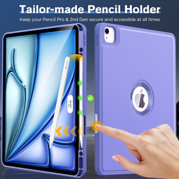 MoKo Apple iPad Air M2 Smart Cover Klf (13 in)-Lavender Purple 