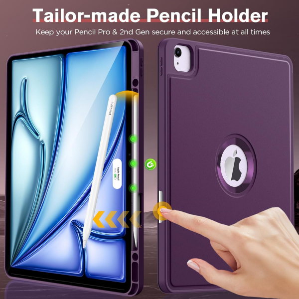 MoKo Apple iPad Air M2 Smart Cover Klf (13 in)-Dark Purple 