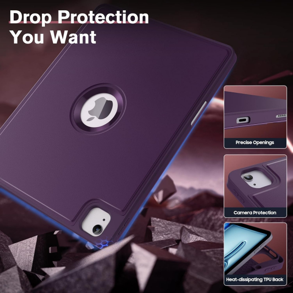 MoKo Apple iPad Air M2 Smart Cover Klf (13 in)-Dark Purple 
