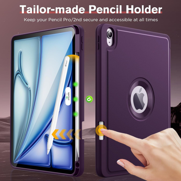 MoKo Apple iPad Air M2 Smart Cover Klf (11 in)-Dark Purple 