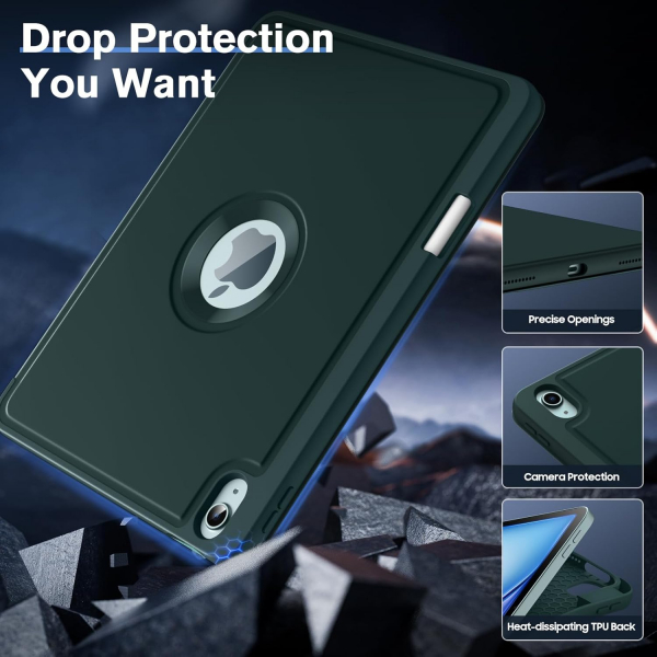 MoKo Apple iPad Air M2 Smart Cover Klf (11 in)-Midnight Green 