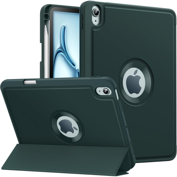 MoKo Apple iPad Air M2 Smart Cover Klf (11 in)-Midnight Green 