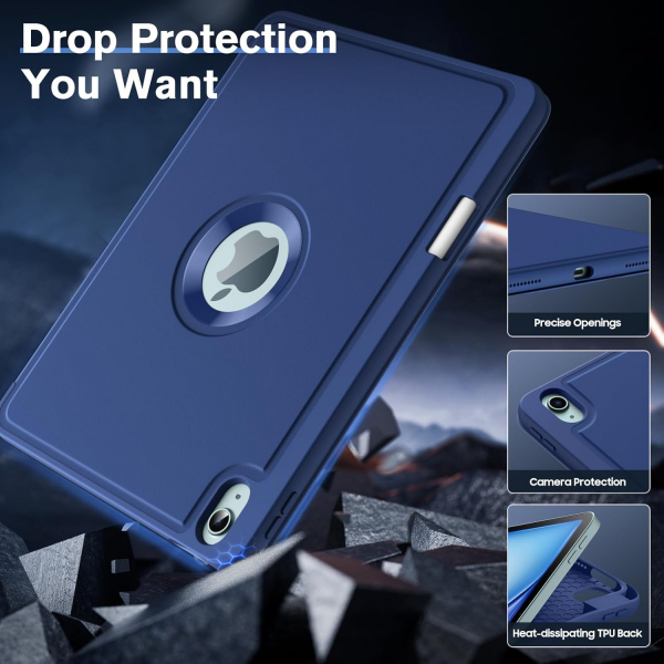 MoKo Apple iPad Air M2 Smart Cover Klf (11 in)-Navy Blue 